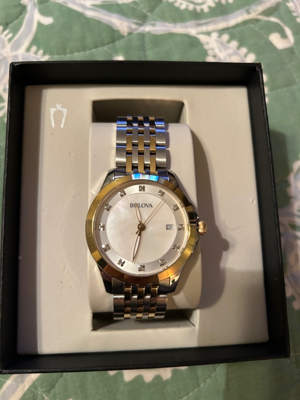 Bulova 98P161 Classics Diamond markers mother of pearl dial ladies watch